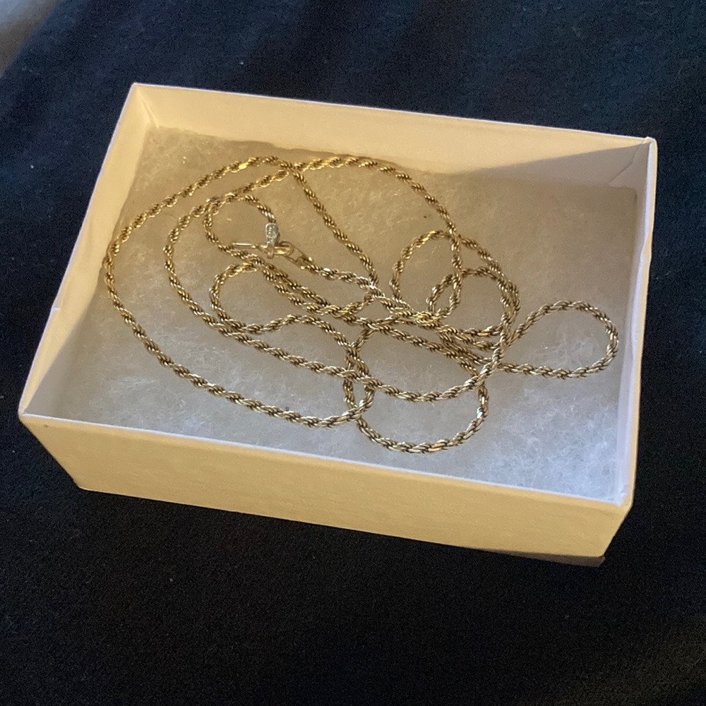 18kt Gold plated chain. sterling silver 925 Italy. 24 in.
